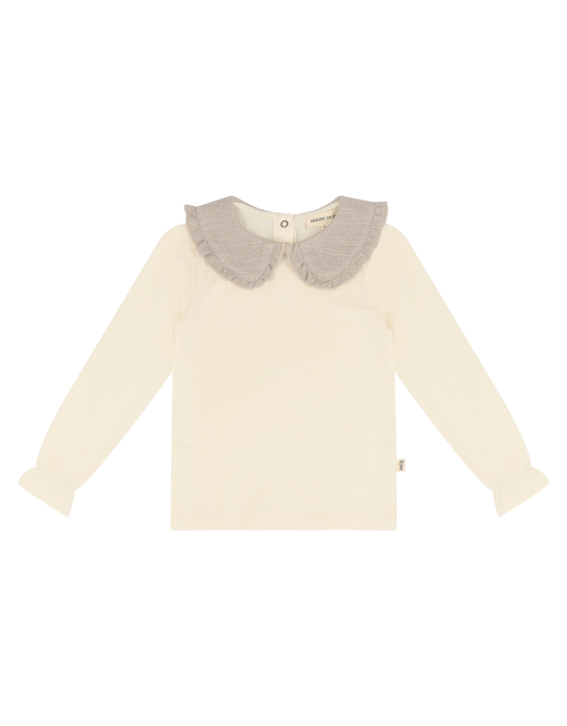 House of Jamie Collar Tee Cream & Shimmer Beige