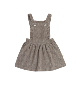 House of Jamie Ruffled Salopette Dress Sandshell Zig Zag (Jacquard)
