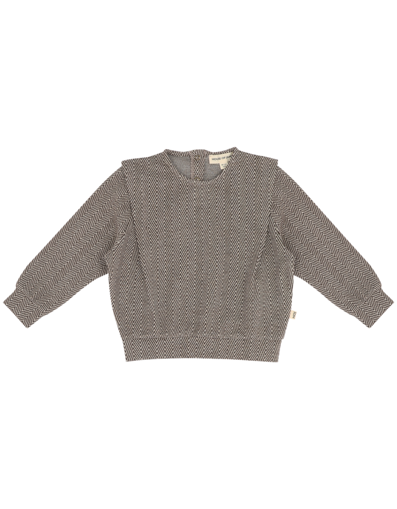 House of Jamie Shoulder Sweater Sandshell Zig Zag (Jacquard)