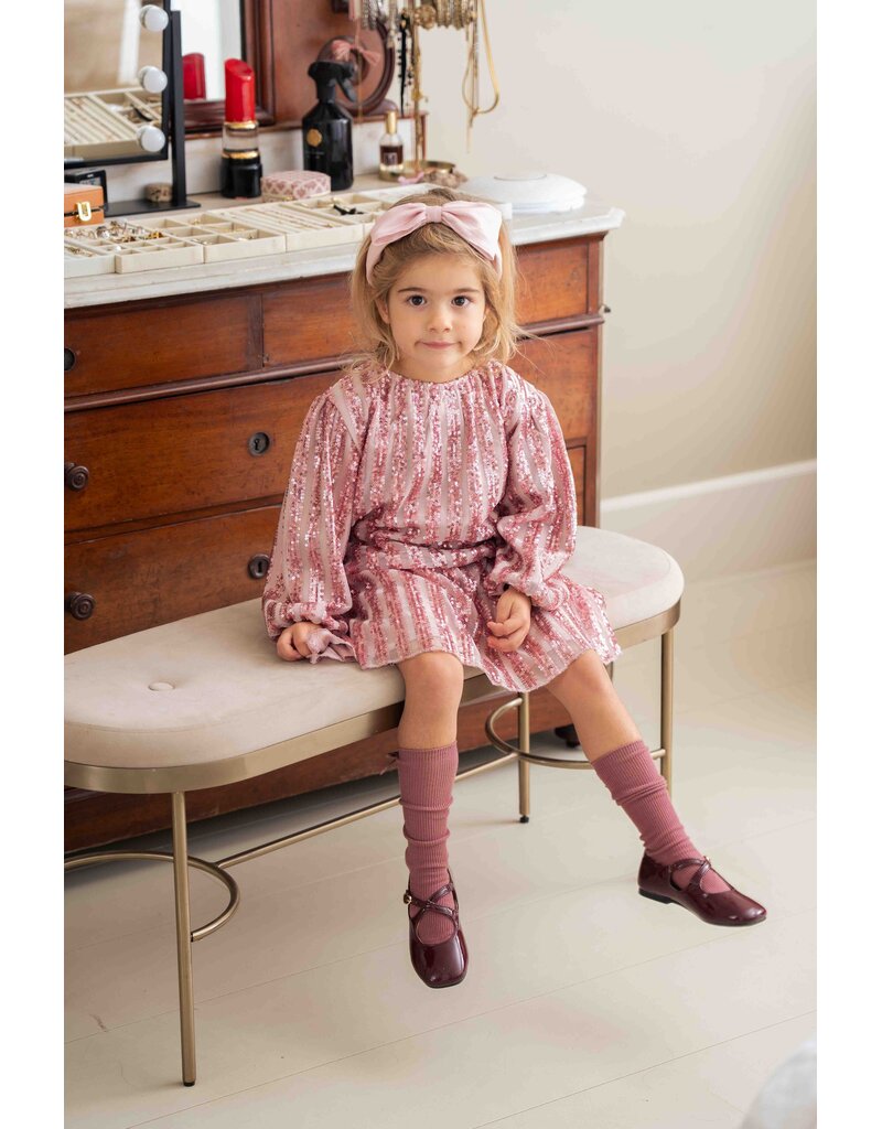 House of Jamie Puff Balloon Sequins Jumper Rose Mauve