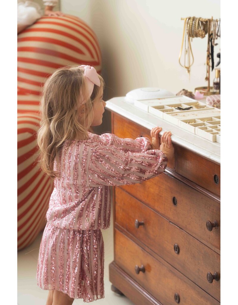 House of Jamie Puff Balloon Sequins Jumper Rose Mauve