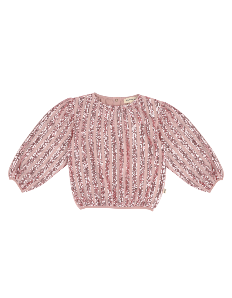 House of Jamie Puff Balloon Sequins Jumper Rose Mauve