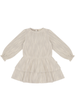 House of Jamie Ruffled Dress (LS) Sandshell Glamour (Tweed Jacquard)