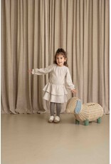 House of Jamie Ruffled Dress (LS) Sandshell Glamour (Tweed Jacquard)