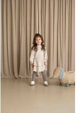 House of Jamie Ruffled Dress (LS) Sandshell Glamour (Tweed Jacquard)