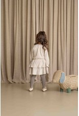 House of Jamie Ruffled Dress (LS) Sandshell Glamour (Tweed Jacquard)