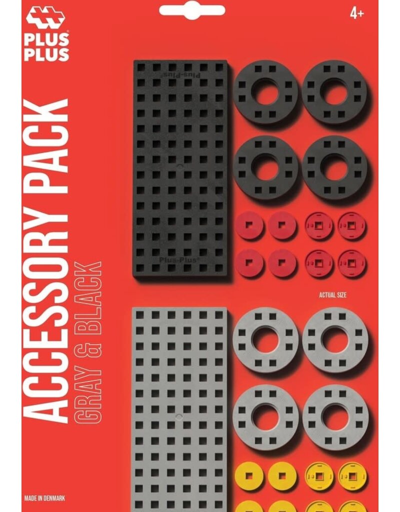 Plus Plus Accessory pack Grey/Black Small and Wheels 26 pcs