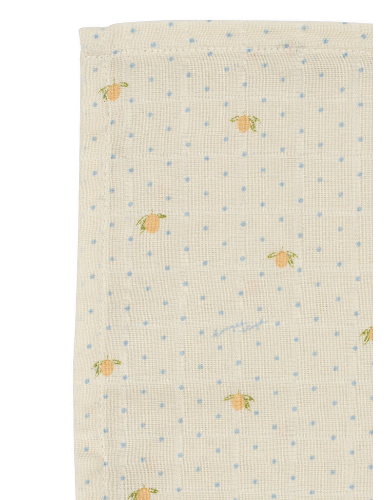 Konges Sløjd 3 Pack Muslin Cloth Lemon Dot