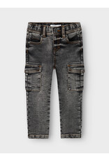 name it Silas Slim Cargo Dark Grey Denim