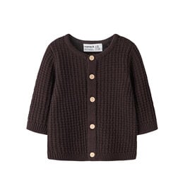 name it Olivar Knit Cardigan Chocolate Plum