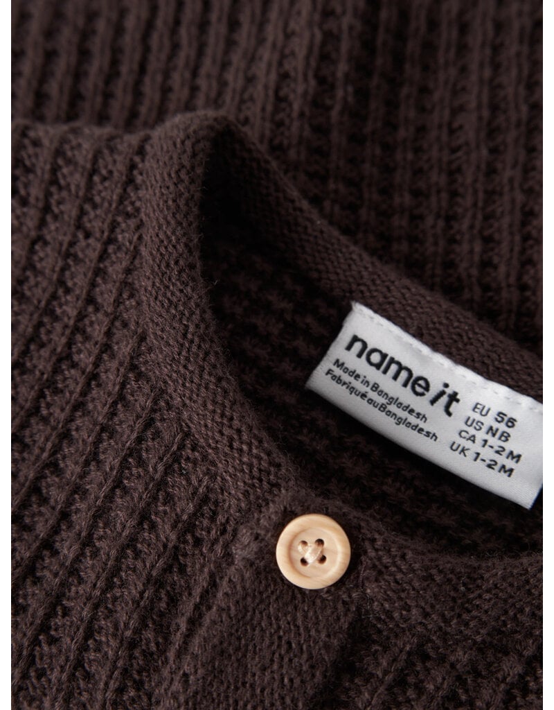 name it Olivar Knit Cardigan Chocolate Plum