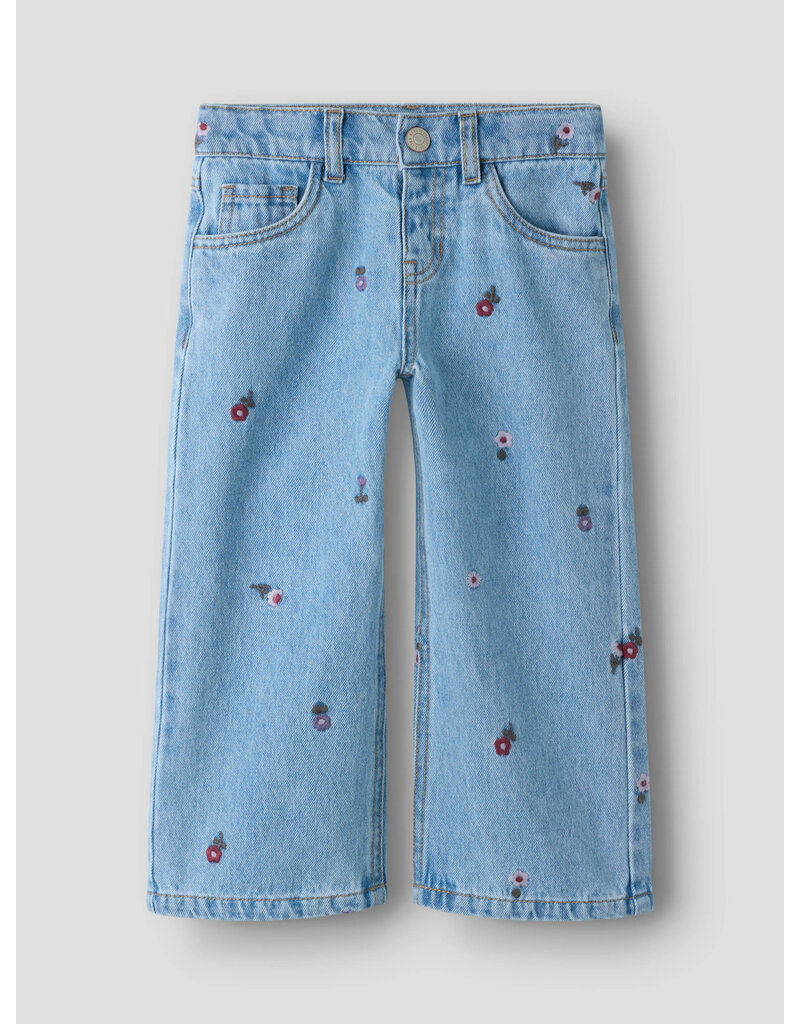 name it Rose Wide Jeans Medium Blue Flower