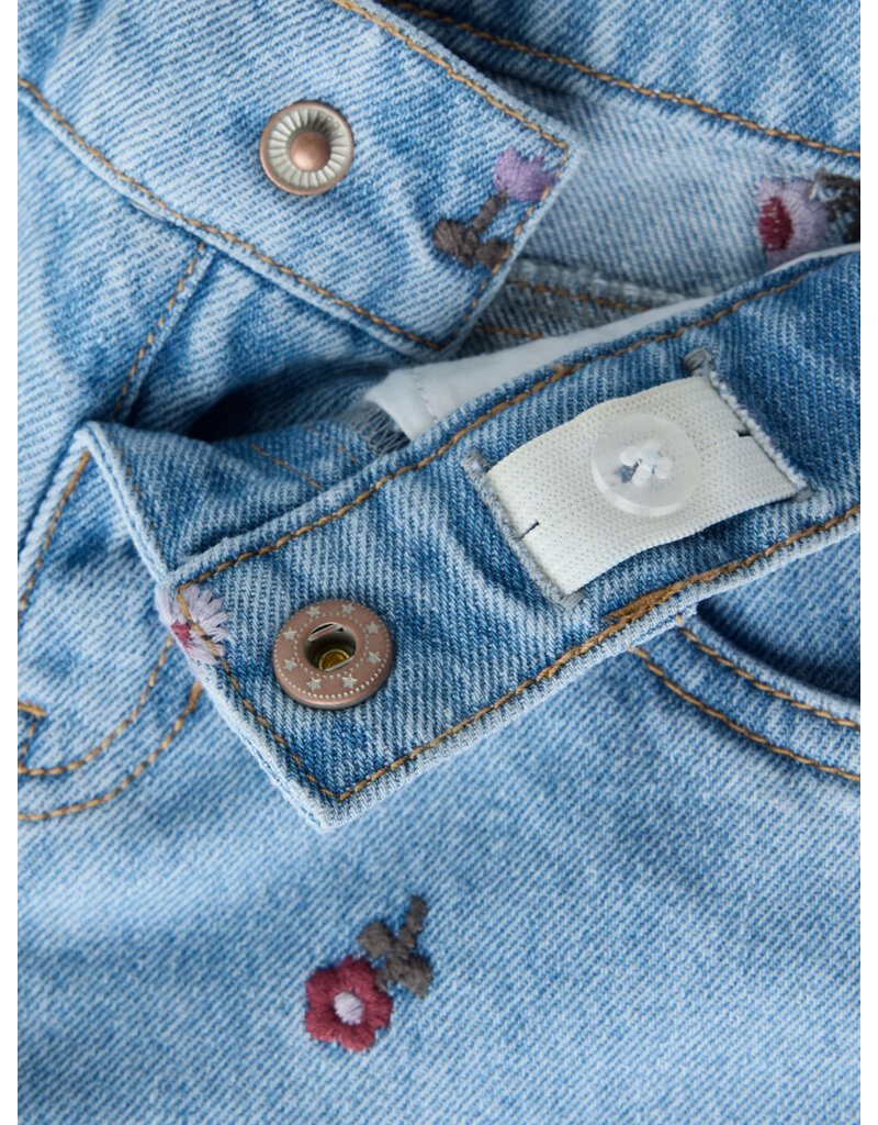 name it Rose Wide Jeans Medium Blue Flower