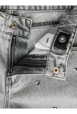 name it Rose Wide Heart Studs Light Grey Denim