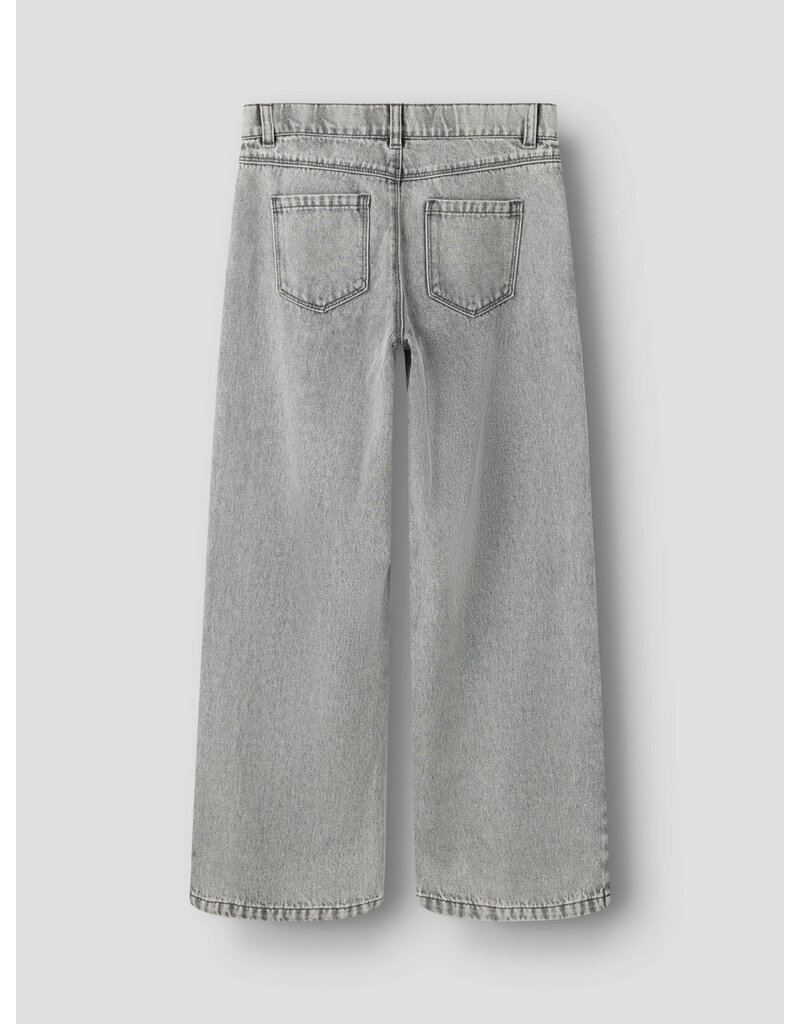 name it Rose Wide Heart Studs Light Grey Denim