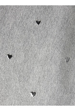 name it Rose Wide Heart Studs Light Grey Denim