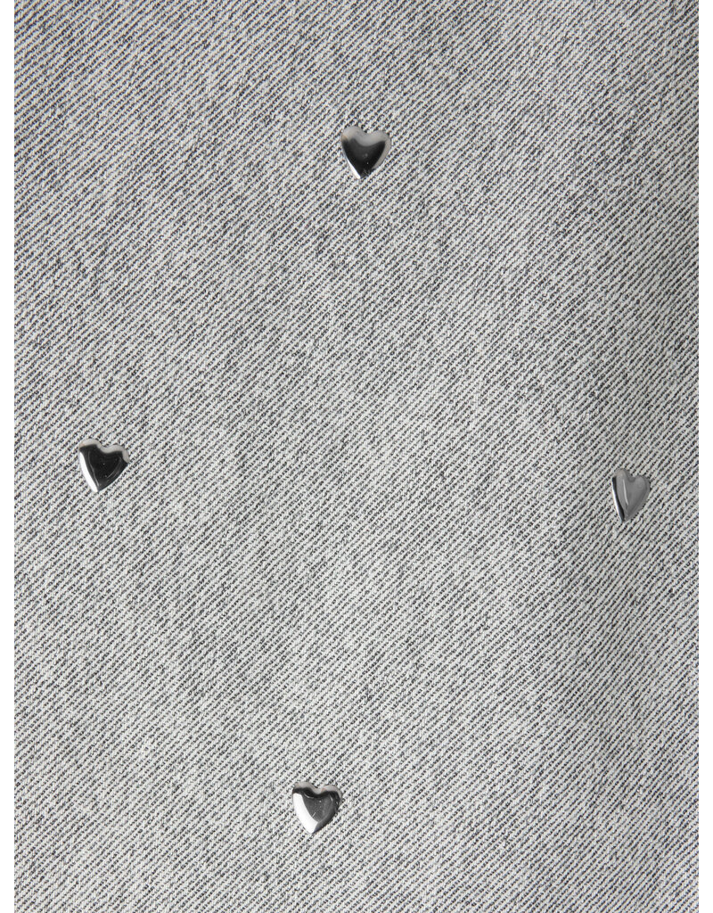 name it Rose Wide Heart Studs Light Grey Denim