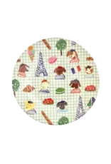 Rice Melamine Brod Blue Kids in Paris Print