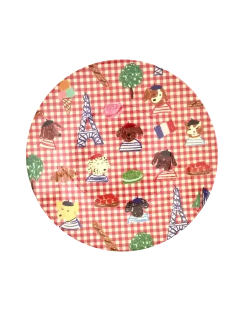 Rice Melamine Cup Bord Red Kids in Paris Print