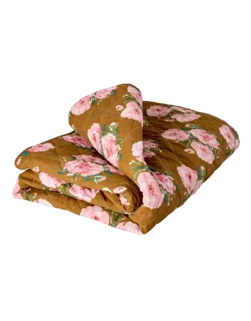 Rice Quilt blanket with Floral Fiesta Rose print