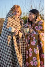 Rice Quilt blanket with Floral Fiesta Rose print