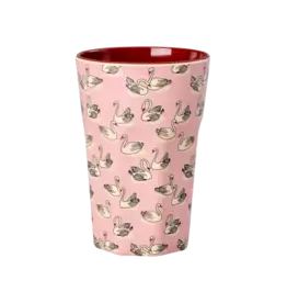 Rice Melamine Cup with Swan Print - Tall - 400 ml