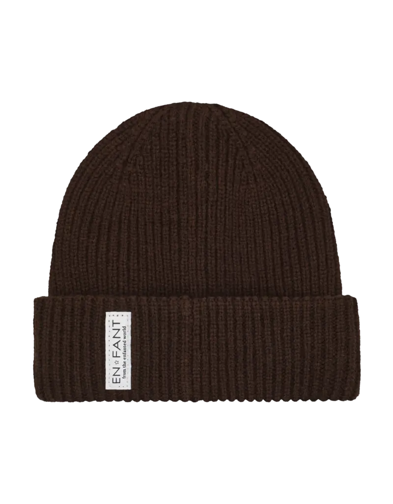 En Fant Beanie w. Lining Coffee Bean