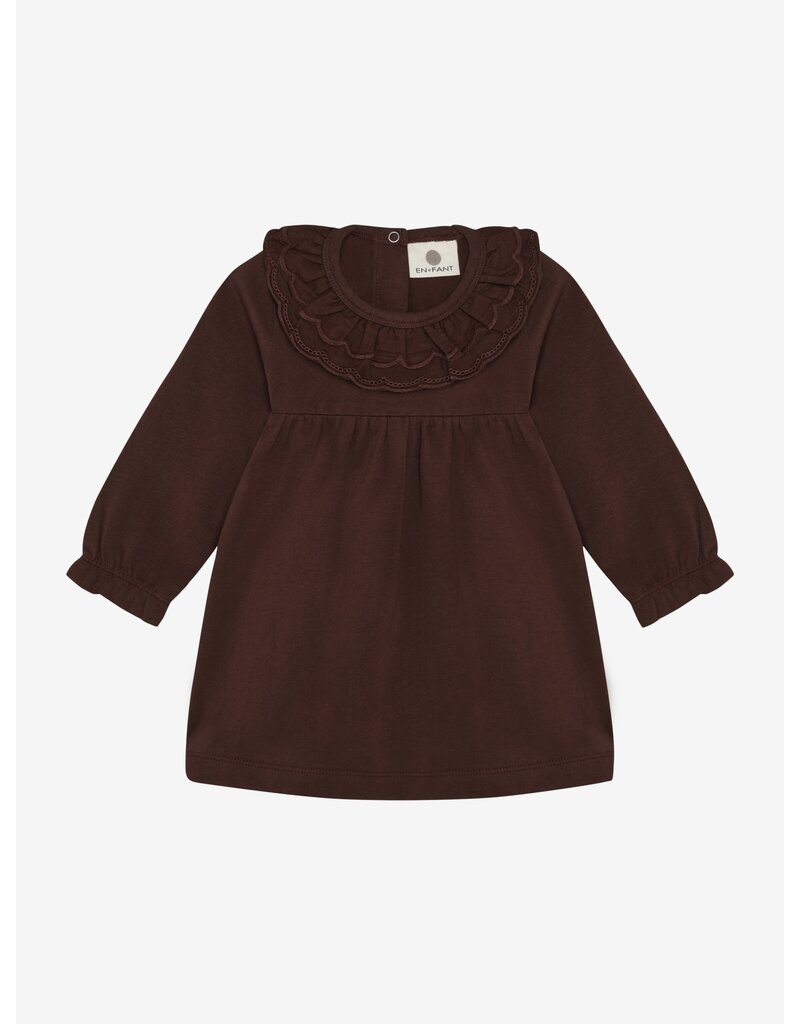 En Fant Dress LS Collar Deep Mahogany