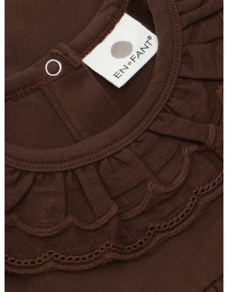 En Fant Dress LS Collar Deep Mahogany