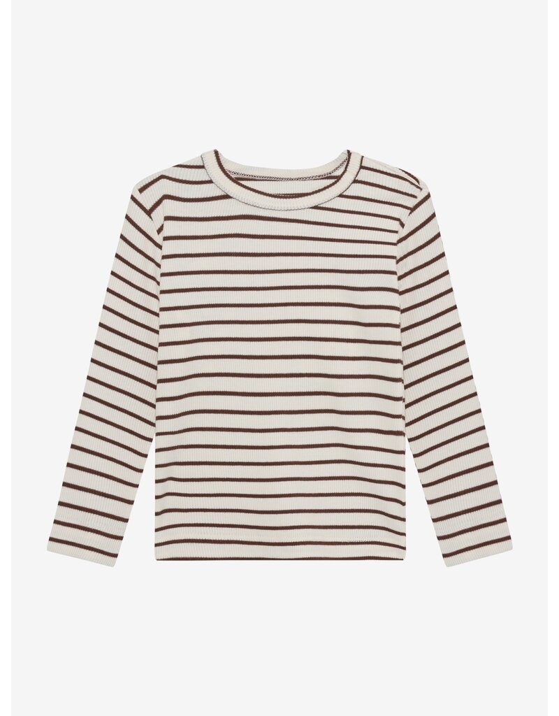 En Fant T-shirt LS Rib Stripe Chestnut