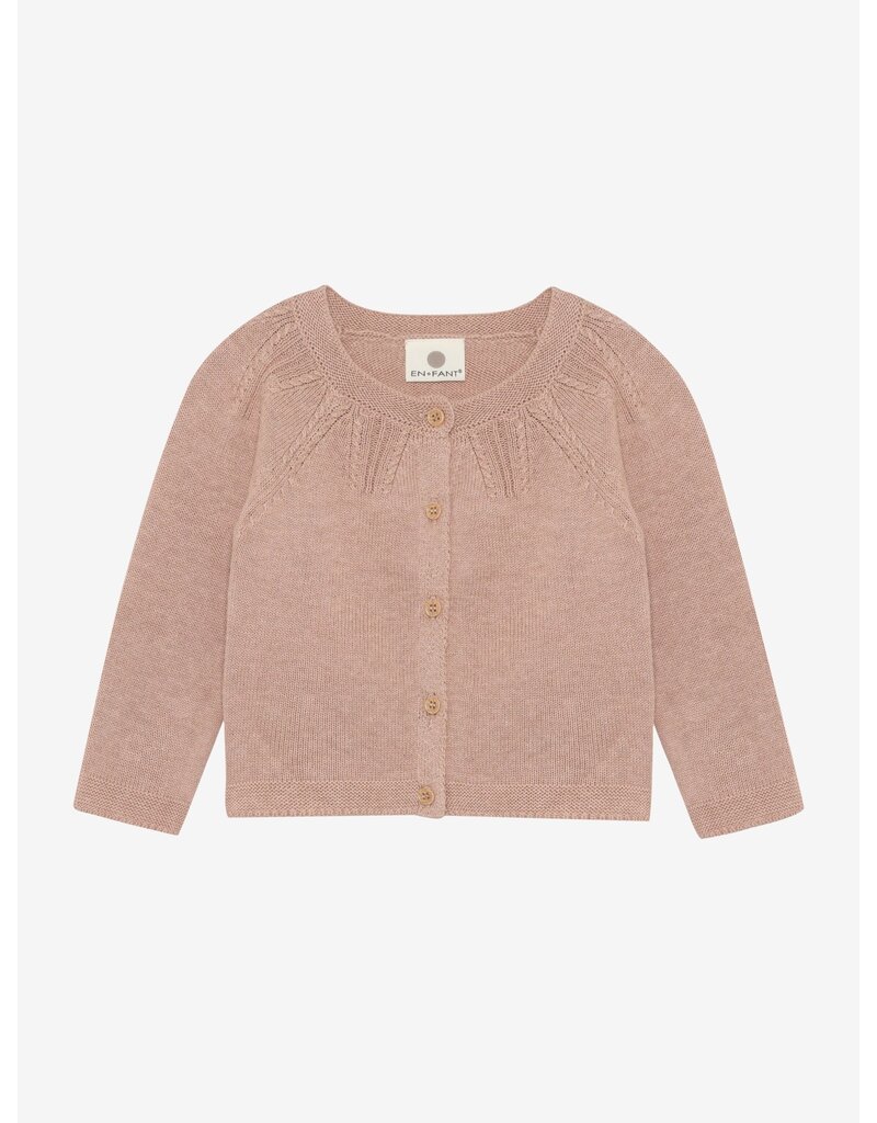 En Fant Cardigan Knit Adobe Rose