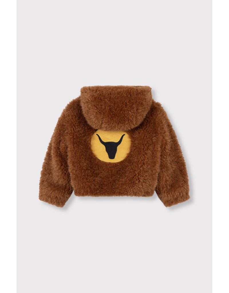 Alix the Label Woven Fur Coat Cognac