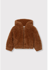 Alix the Label Woven Fur Coat Cognac