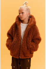 Alix the Label Woven Fur Coat Cognac