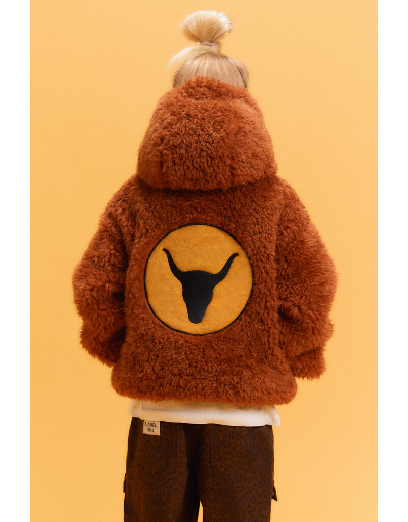 Alix the Label Woven Fur Coat Cognac