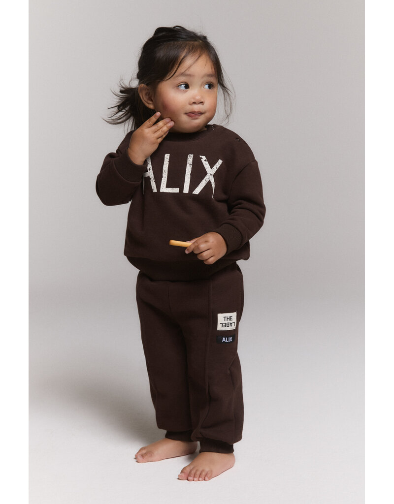 Alix the Label Baby Knitted Pintuck Pant Warm Brown