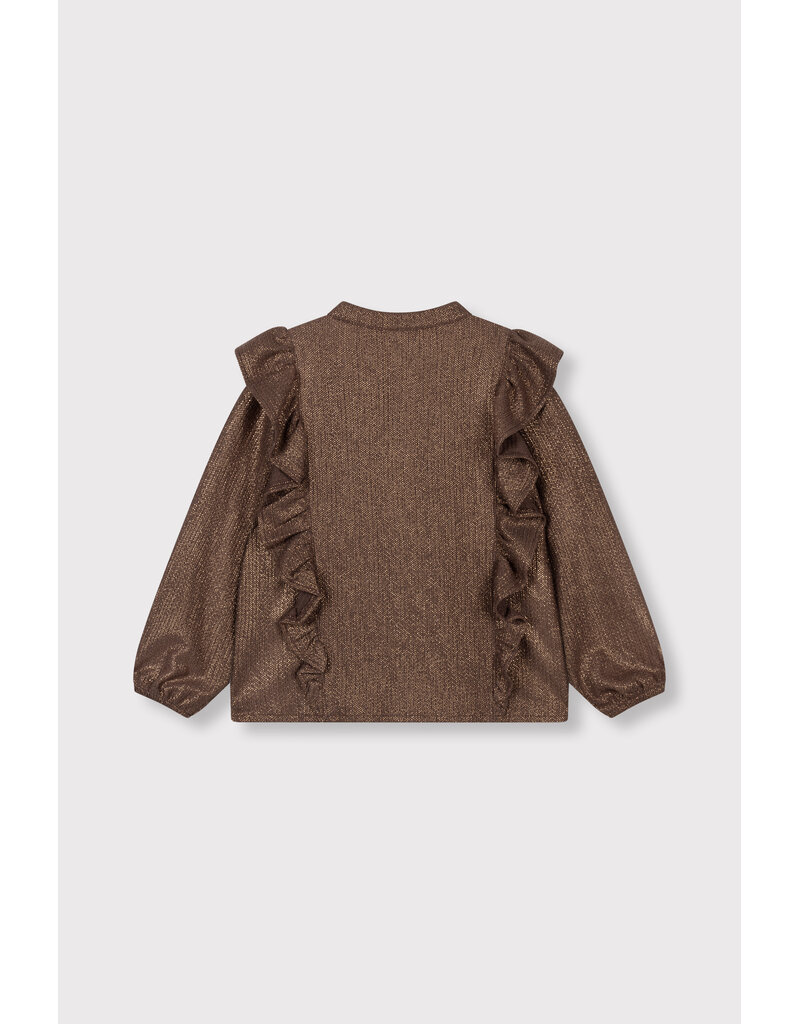 Alix the Label Knitted Shiny Ruffle Blouse