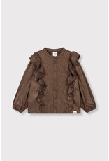Alix the Label Knitted Shiny Ruffle Blouse