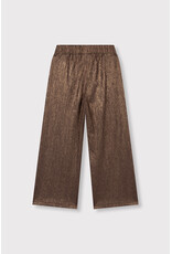 Alix the Label Knitted Shiny Wide Leg Pants Warm Brown