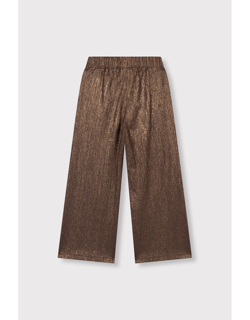 Alix the Label Knitted Shiny Wide Leg Pants Warm Brown