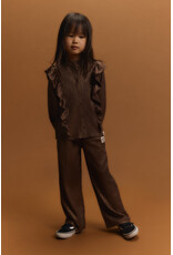 Alix the Label Knitted Shiny Wide Leg Pants Warm Brown