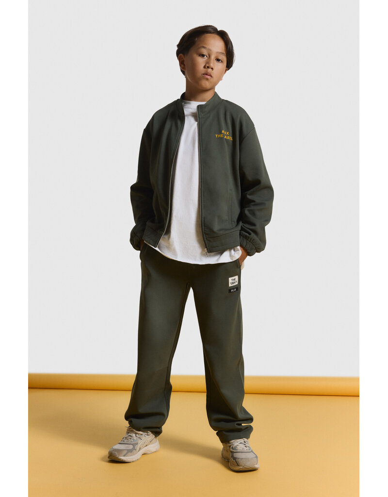 Alix the Label Knitted Interlock Barrel Pants Army