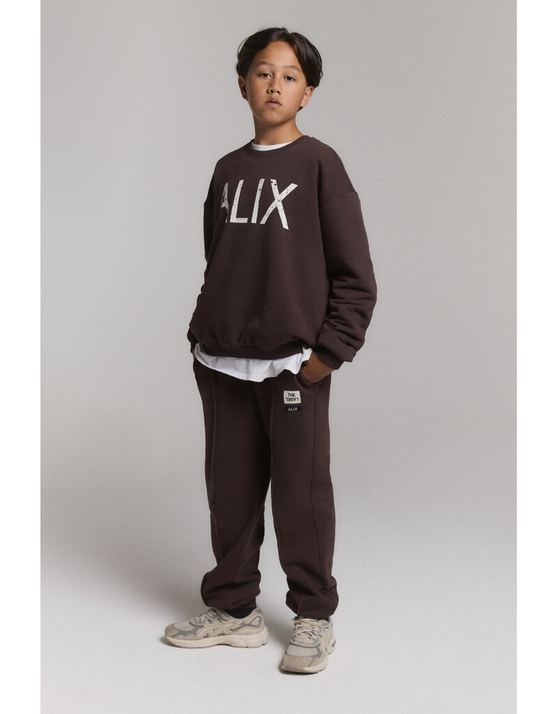 Alix the Label Knitted Pintuck Pants Warm Brown