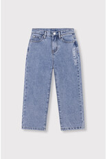 Alix the Label Woven Flowy Denim Pants Mid Denim Blue