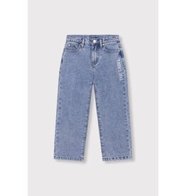 Alix the Label Woven Flowy Denim Pants Mid Denim Blue