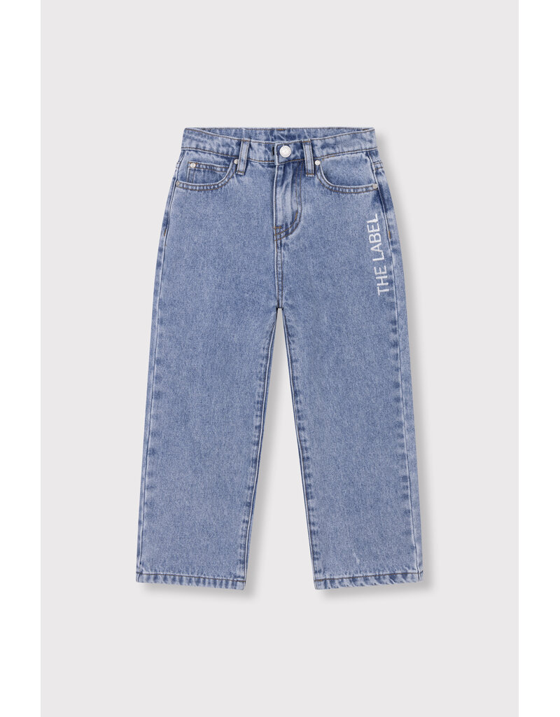 Alix the Label Woven Flowy Denim Pants Mid Denim Blue