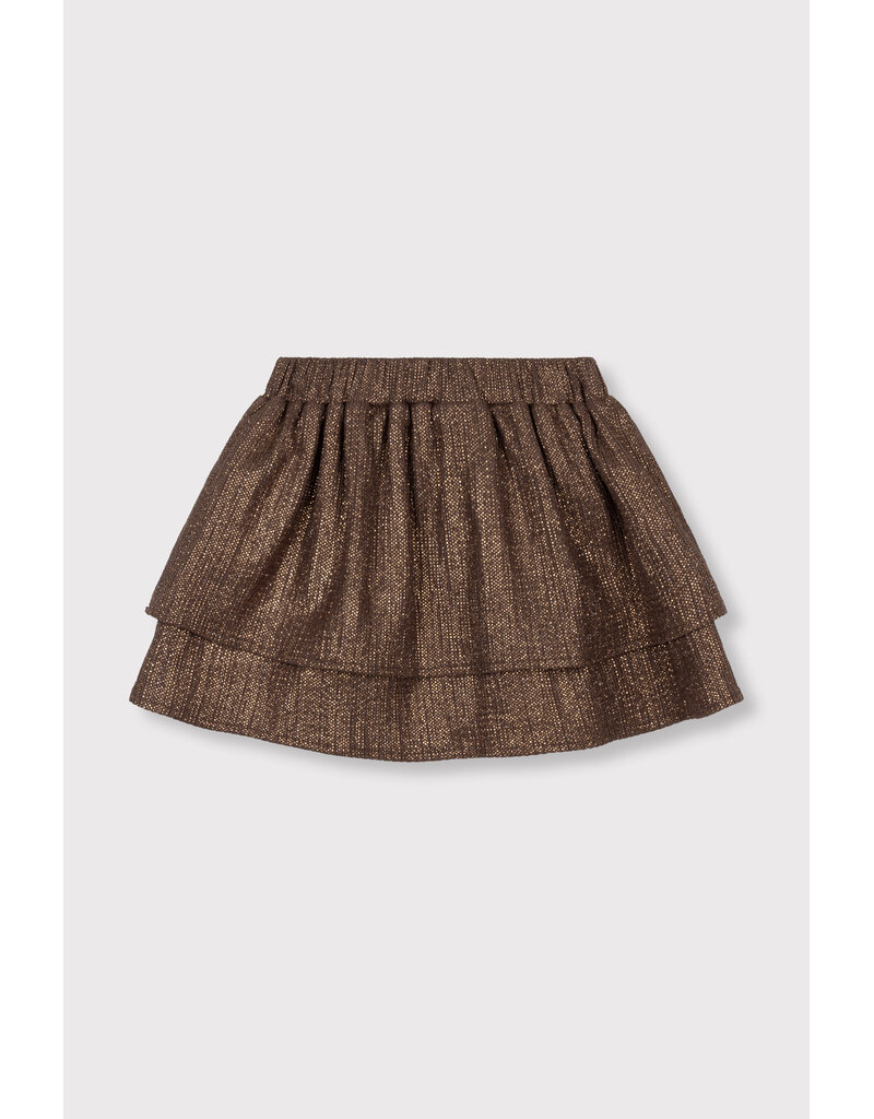 Alix the Label Knitted Shiny Skirt Warm Brown