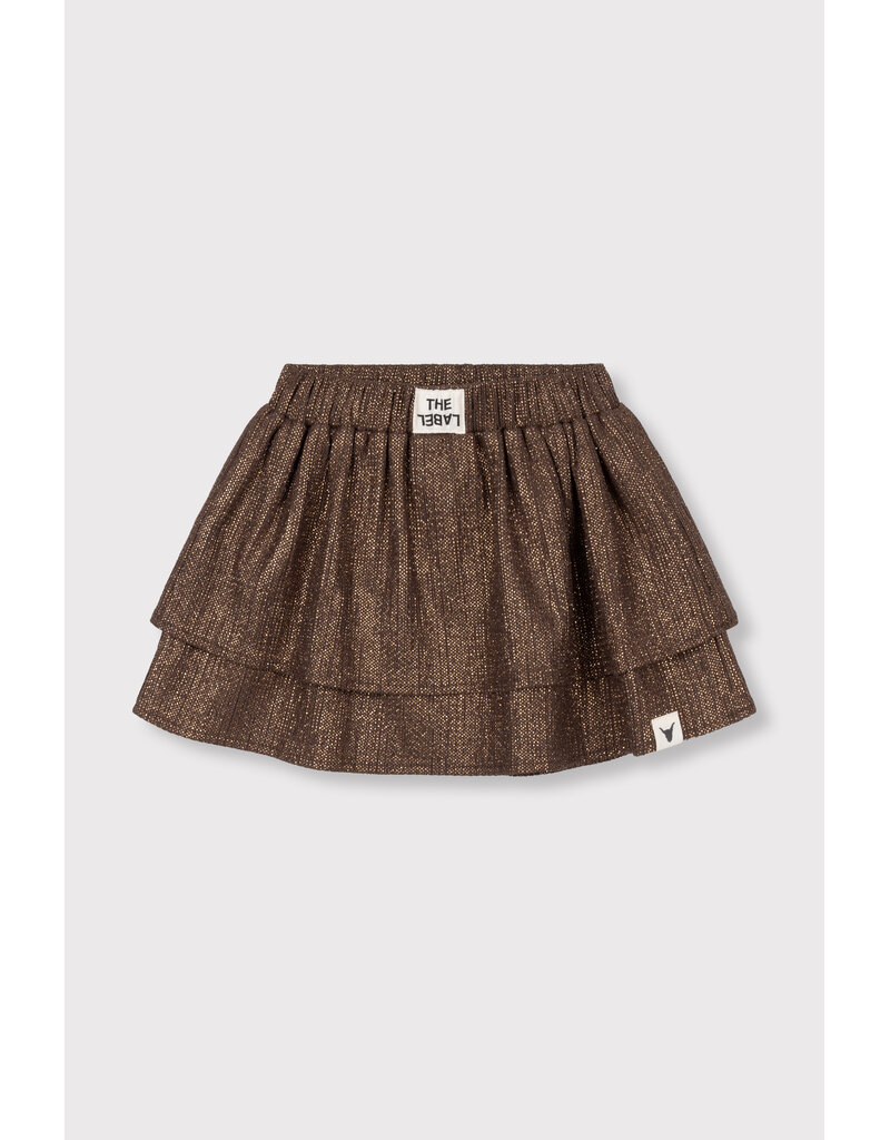 Alix the Label Knitted Shiny Skirt Warm Brown