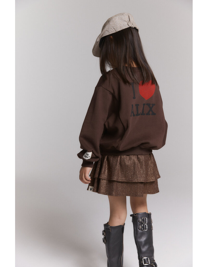 Alix the Label Knitted Shiny Skirt Warm Brown