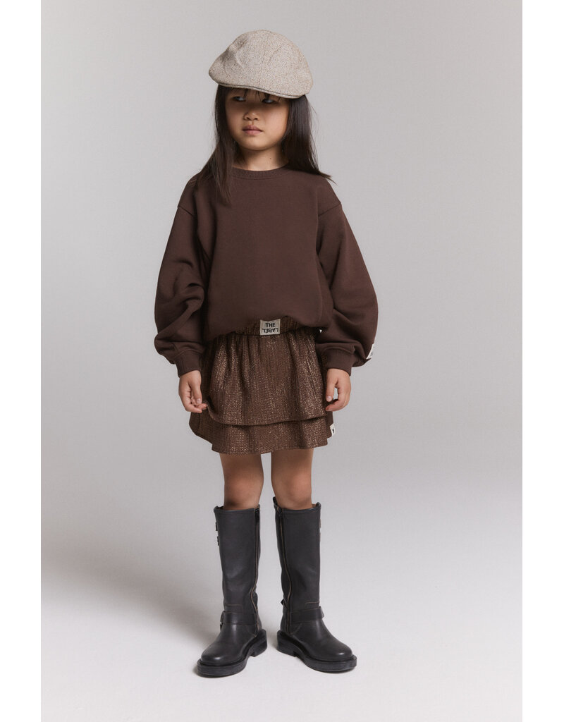 Alix the Label Knitted Shiny Skirt Warm Brown